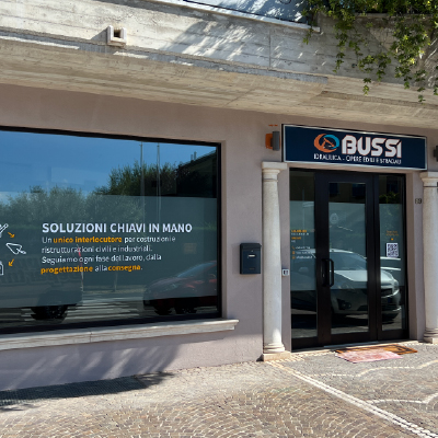 Decorazione Vetrine Bussi - Adesivi intagliati, fondo sabbiato 