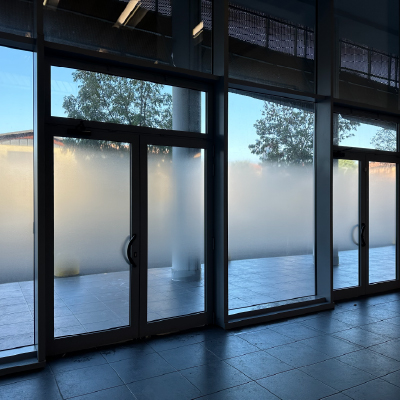 Decorazione Vetrine Follisistemi - Adesivi intagliati, fondo sabbiato